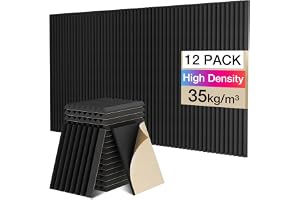 Sonic Acoustics 12 stycken ljuddämpare, densitet 35 kg/m³, 2,5 x 20 x 30 cm, akustiskt skum med hög densitet, minska hall-eko