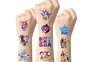 CAREOR 50 Pcs K-pop Movie Anime Idol Temporary Tattoos Dance Cosplay, Cosplay De-mon Tattoos Stickers Prop Accessories for Cosplay, Party Makeup, Dance, Halloween Musical DIY Activity Supplies