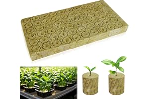 Nuyoah Rock Wool Cultivation Cubes Hydroponics Rockwool Cube Rockwool Cube 2 x 2 x 2.7 cm Pack of 60 Rockwools Grow Cubes Plants Hydroponic Rock Wool Round for Bottomless Cultivation Cuttings Clones