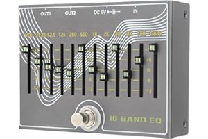 Odorkle DC 9 V Portable 10 Bandes égaliseur True Bypass Design Guitare égaliseur Instrument de Musique Fournitures 300mA