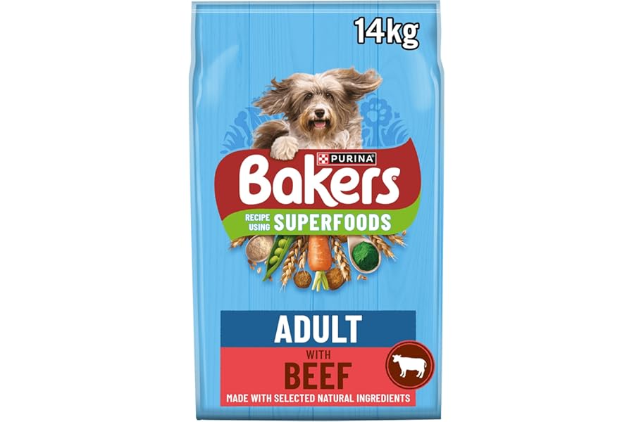 BAKERS Superfoods Adult Dry Dog Food Beef with Vegetables 14kg Pack