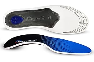 PRECISION ORTHOMEDICS Orthotic Insoles Arch Support Shoe Inserts for Plantar Fasciitis Fallen Arches Overpronation Foot Feet Pain Relief with Gel Heel Suitable for Both Men Women (Women (UK: 3-7))
