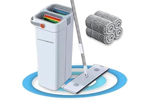 Industry Rainbow Balai Serpillère Professionnel avec Seau Essoreur Double Bac, Tête XL Rotative 360°, Microfibres Lavables pour Laver Le Sol et Nettoyage Maison