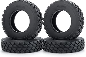 AXspeed RC Rubber Wheel Tyres Wheel Tires for 1: 14 Tamiya Trailer Tractor Truck RC Crawler Car (25mm)