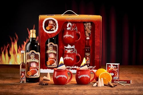 Feuerzangentasse-Geschenkset, klassisch rot