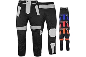 ‎GERMAN WEAR German Wear Motorradhose Herren mit 2CE Protektoren - Winddicht Biker Quad Textil Hosen - Wash- & Abnehmbar Thermo-Futter, Kombi-Reißverschluss, Elastischer Bund - aus 4 Schichten & 2 Zipper Taschen