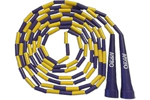 AMPRO Ballers - Cuerda de saltar con cuentas, color amarillo y morado