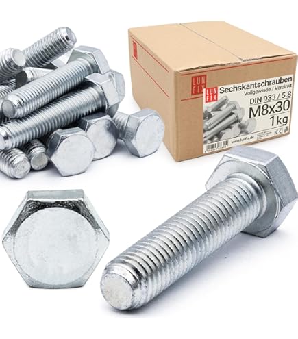 AERZETIX - C47300 - Set van 10 stuks - zeskantbouten M6x10 - met zeskantkop - 6x10mm - DIN 933 - klasse 8.8 - van verzinkt staal - voor klussen - montagegereedschap ijzerwaren