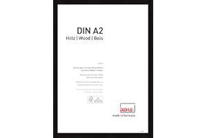 ‎DEHA DESIGN DEHA Design Bilderrahmen Fontana, A2 42x59,4 cm, Holz Schwarz, bruchsicheres Acrylglas, für Poster und Bilder, Hoch- und Querformat, stabile Rückwand