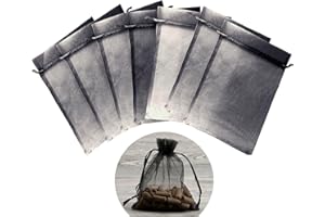 Only faith 50 pcs Bolsas Negras de Organza 11 x 16 cm Color negro Transparente Bolsas de Regalo Fiesta de Boda y Envoltura bolsas de Joyas (11 x 16, Negro)