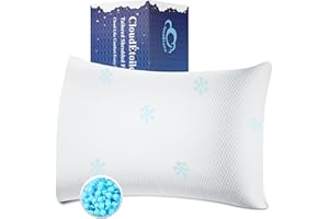 CloudÉtoile Memory Foam Pillow, Height-Adjustable Orthopaedic Pillow with Crushed Memory Foam, Ergonomic Neck Pillow, Side Sleeper Pillow, Neck Support Pillow, 60 x 40 cm