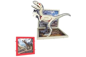 RIGPATI Dino Skelett Bausatz 3D Vision Dinosaur Anatomy Model, Kids STEM Educational Science Toy, Interactive Dinosaur Skeleton Kit (Velociraptor)