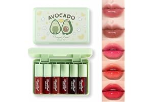 ‎TITIMORE TITIMORE 6 Farben Lip Tint Stain Set Flüssiger Lippenstift Hydrating Wangen und Augen Tint Moisturiser Lipgloss Langhaftender Farbe Makeup Wasserfester Non-Stick Cup (Avocado)