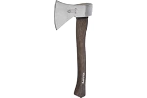 RUTHE Hachette Hickory 600 g | Hache à Manche en Hickory 38 cm | Hachette Bois bûcheron DIN 5131 B | Hache de Jardinage Robuste | Hachet Durable pour Coupe et ébranchage | Haches de Jardinage