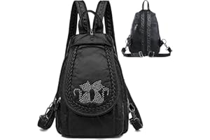 HUAZHIMAO Damen Rucksack Klein PU Leder Rucksäcke Elegant Kleiner Rucksackhandtaschen Mädchen Wasserdichte Backpack Daypack Mini Cityrucksack