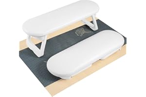 CGBE Repose Main Ongle, Coussin Manucure en PU Cuir, Coussin Repose-bras Antidérapant, Support Pliable, Éponge Rebondissante, Repose Main Manucure Professionnel, Blanc