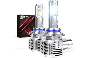 TUINCYN Bombillas HIR2 LED 120W 24,000LM 6000K Blanco, 600% Super Brillante 9012 Alto/Bajo de Faros de Coche, Sin Polaridad Plug and Play No Requiere Adaptador Lámpara Halógena de Reemplazo (2pcs)