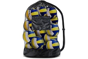 ‎BROTOU BROTOU Extra Große Ballnetz Große Ballsack Balltasche Netz Balltasche Fußball Meshbag für 8-15 Bälle Mehrzweck Sport Netztasche mit Kordelzug und Schultergurt Ballnetz
