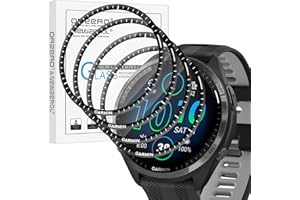 NEWZEROL 4 Stück Displayschutzfolie Kompatibel für Garmin Forerunner 965, [Randabdeckung] 3D-Kohlenstofffaser-Randfolie, Blasenfrei, Hochauflösende, Kratzfeste Displayschutzfolie