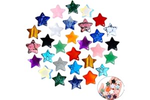 ‎XIANNVXI XIANNVXI Sterne Edelsteine Set Glücksbringer Kristalle Sterne Deko Stern Glückssteine Natürliche Poliert Edelstein Adventskalender Füllung Frauen Kleine Geschenke für Adventskalender