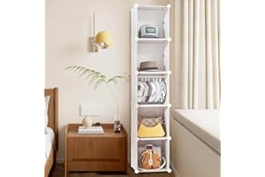 HOMCENT Würfelregal, Mehrzweck Tragbare System Steckregal mit Türen, Aufbewahrung Würfelregal, Badezimmer Schrank Weiß