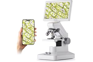 Opqpq ODM301 Pro Microscope for Adults Kids Students, 1200X Digital Biological Microscope with Screen 7", Wireless Educational Lab Electron Science Microscope for Classroom School, USB & HDMI Scope