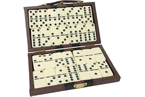 RPARTY Set of 28 Dominoes Juego de dominó Dominó Doble 6 Juego de Dominó en una Caja de Polipiel