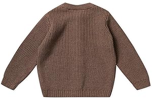 Stellou & friends Cardigan-Strickjacke für Mädchen und Jungen mit Knöpfen in Holz-Optik | Hochwertige Baby-Kleidung aus 100% Baumwolle - IV V