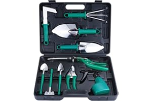 eROOSY Ensemble d'outils de Jardin, D'outils de Jardinage Outils de Jardinage avec étui de Transport, Cadeaux pour Les Amateurs de Jardinage (Vert)