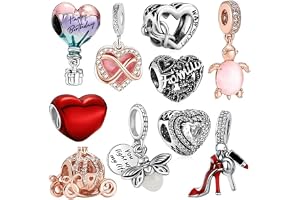 10 styck charm-anhänger för damer, silverfärgade vintage-anhänger för självgjorda halsband och armband, zirkonia-smyckesset f