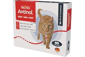 Antinol Vetz Petz Cat Joint Supplement – 100% Natural Green-Lipped Mussel Oil for Joint Health & Mobility – Full-Spectrum Omega-3s for Cats – No Fillers or Powders – 90 Softgel Capsules