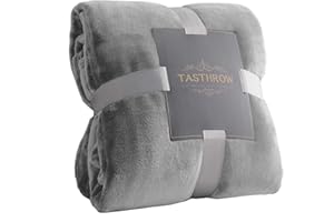 TASTHROW Coperta Vellutata in Pile, Morbida Coperta Plaid Divano Coperta Per Letto in Microfibra per Divano, Letto, Viaggi (Grigio leggero, 130x180cm)