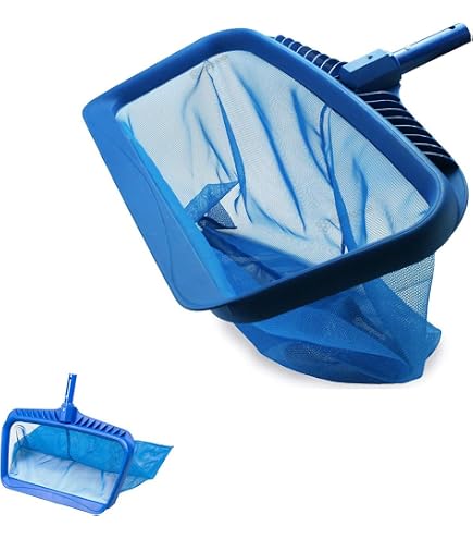 well2wellness Retino per Piscina Foglie Net/Flachkescher 'Professionale 1' - Piatto con Blu
