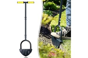 Colwelt Saw-Tooth Lawn Edging Tool 96cm, T-Grip Half Moon Lawn Edger, Long Handled Edging Tools for Grass Lawn Edging