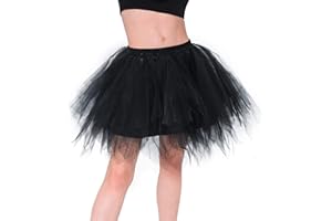 Homipooty Tutu Skirts for Women Adult Tutu Short Petticoat Ballet Skirt Tulle Skirts for Women UK 80s Fancy Dress Halloween Costumes Plue Size