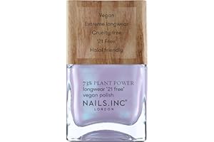 Nails Inc - Pintauñas vegano ECO GLOW Plant Power - 73% a base de plantas, 100% vegano y Cruelty Free - Manicura perfecta, nácar azul púrpura - Para estética de uñas ecológica