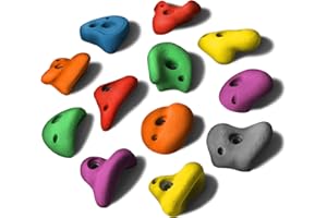 ‎ALPIDEX ALPIDEX 12 Klettergriffe L | Klettersteine | Größe L | Verschiedene Hinterschneidungen, Ausformungen, Farben | Henkelklettergriffe