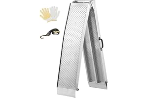 Foldable Loading Ramp, gardhom 228x30.5cm ATV Motorcycles Loading Ramp with 340KG/Pack Loading Capacity, Portable Folding Aluminum Ramps with Rubber Tipped Fingers for ATV UTV Trucks