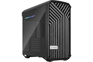 Fractal Design Torrent Compact Black - Dark Tint Tempered Glass Side Panels - Open Grille for Maximum Air Intake - Two 180mm PWM Fans Included - Type C - ATX Airflow Mid Tower PC Gaming Case