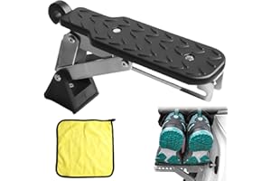 BAIFULAI Pedana per Porta Auto Nera, Gradino Pieghevole con Cuscino Ammortizzatore e Pedale Universale per Porta Auto con Serrature a U, Portata 250kg, SUV Jeep, Pieghevole e Angolo Regolabile