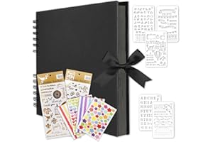 MuChoney Álbum de fotos negro, álbum de fotos para manualidades, libro de fotos, 80 páginas, se puede utilizar como graduación, regalo de cumpleaños, regalo de San Valentín y más.