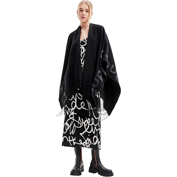 Desigual PONCHO_NEW TRENCHY – Cappotto Bimateriale In Khaki, Taglia U, Con Risvolto, Cintura A Fiocco E Tasche