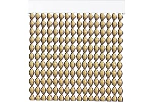 Cortinas Exterior Puerta de Cordon | 96 Tiras Plastico PVC y Barra Aluminio | Ideal para Terraza y Porche | Antimoscas | BEIGE-MARRON | 210 * 120