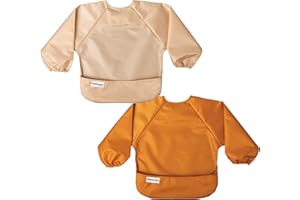 Tiny Twinkle Baby Lätzchen Mess Proof Baby Lätzchen Wasserdicht Fütterung Lätzchen Entwöhnung Lätzchen für Kleinkinder 6-24months Maschine waschbar und verstellbare Seite Verschluss Ideal für Reisen
