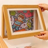 Animokids &Ccedil;ocuk Resim Sanat &Ccedil;er&ccedil;evesi &ndash; Mıknatıslı Kapaklı, Duvara Asılabilir, Etkinlik Sergileme &Ccedil;er&ccedil;evesi, &Ccedil;ocuk &Ccedil;izimleri 