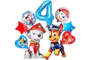 LGUZAKO 9Pack Foil Balloons, 3th Party Balloons Birthday Party Decorations Foil Balloons for Kid's Birthday Party Favors (4th)