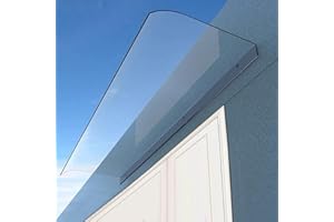KEFU01 Marquesina para Puertas y Ventanas,Tejadillo de Protección Contra La Nieve Contra La Lluvia UV,Toldo Cubierta de Policarbonato,Toldo de Entrada del Porche Trasero,Dosel de Techo (40x340cm/16"x134")