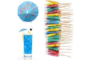 PRETWAD 50 bunte Papier Cocktail Regenschirme,4 Zoll große Mini-Cocktailschirmchen für Getränke,Cocktail Deko Mini Papierschirmchen, für Partys Sommerfest Tropische Getränke Fruchtdeckel Essen Party