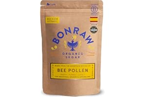 BONRAW Organic Mountain Bee Pollen 500g. 3 GOLD Nourish Awards, BEST Organic, 2 GOLD Great Taste, Boost Immunity, Vitality, Nutrient Packed; High in Vitamin C, E, Iron, Folic Acid, Biotin,Antioxidants