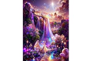 DAERLE DIY Diamond Painting, Kit de Pintura de Diamantes Kits de Punto de Cruz para Adultos, Completo de Pintura de Diamantes para Adultos, Pintura de Diamantes Maravilla Cascada 30x40cm